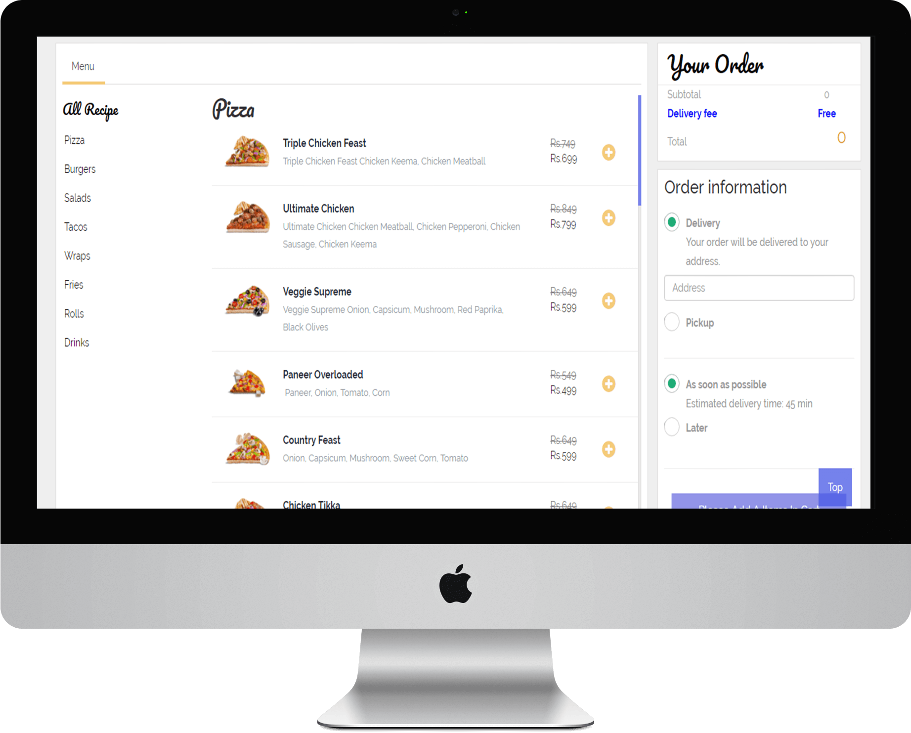 food delivery software